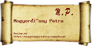 Mogyoróssy Petra névjegykártya